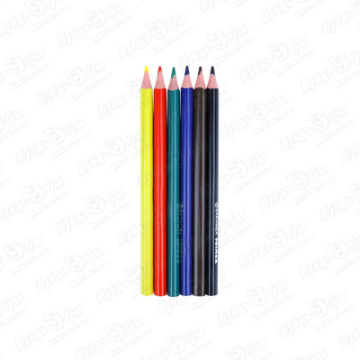 Карандаши цветные BARAMBA утолщенные треугольные 6цв карандаши цветные 6цв sketch