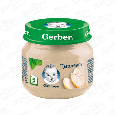 Пюре Gerber цыпленок 80г с 6мес