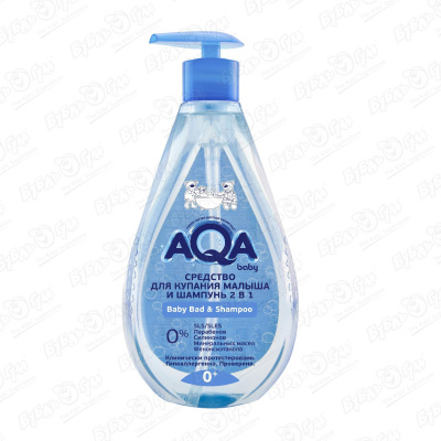 Средство AQA baby для купания+шампунь 2в1 250мл с 0мес средство aqa baby для купания малыша 2в1 400мл с 0мес
