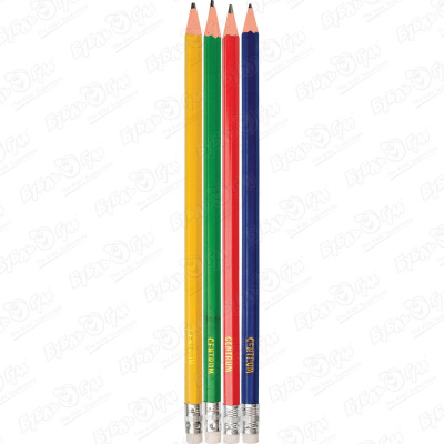 Набор простых карандашей Centrum HB разноцветные 4шт набор простых карандашей art berry 3 штуки