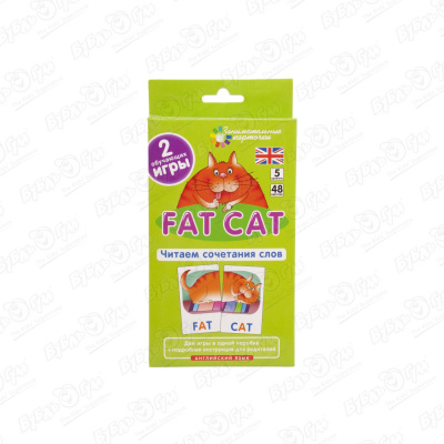 клементьева т англ5 толстый кот fat cat читаем сочетания слов level 5 набор карточек Набор карточек Толстый кот Английский язык Level 5 48шт