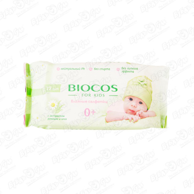 Салфетки влажные BIOCOS 72 шт biocos влажные салфетки protect antibacterial 80 шт