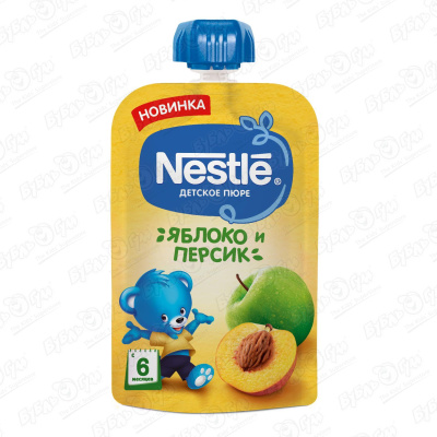 Пюре Nestle яблоко-персик 90г с 6мес
