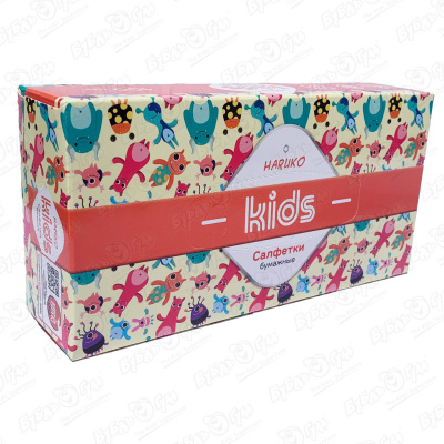 Салфетки бумажные HARUKO Kids 2 сл коробка 100 шт haruko haruko салфетки бумажные двухслойные коллекция кимоно