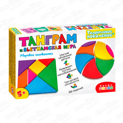 цена Игра-головоломка настольная Тангарам и Вьетнамская игра c 5лет