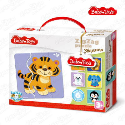 Пазл макси Baby Toys Зверята зигзаг 18эл