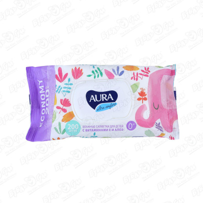 Салфетки влажные AURA ultra comfort 200шт влажные салфетки aura ultra comfort детские 15 упаковок по 15 шт