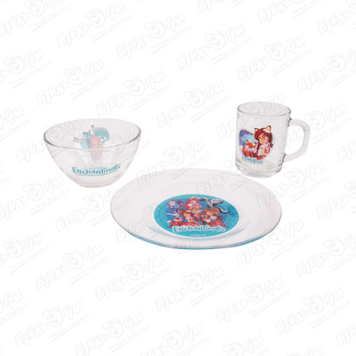 Набор посуды детский Enchantimals стекло 3предмета набор посуды idiland зайки пластиковый 3предмета