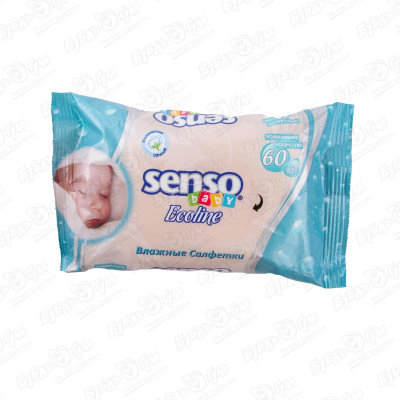 Салфетки влажные senso baby Ecoline 60 шт влажные салфетки senso baby 60 шт