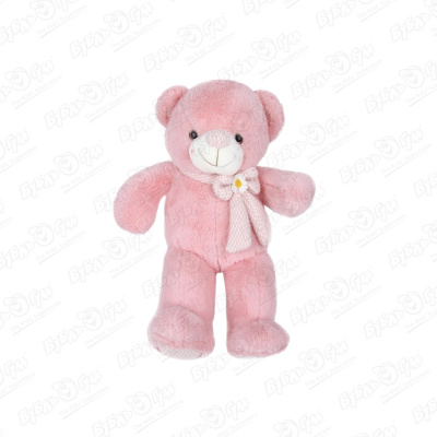 Игрушка мягкая Медведь с крупным бантиком розовый 30см мягкая игрушка m1001 медведь флит 30см