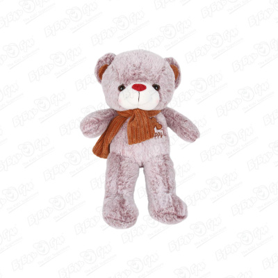 Игрушка мягкая Happy Медведь с шарфом 30см мягкая игрушка медведь тони с шарфом кофейный 70 см