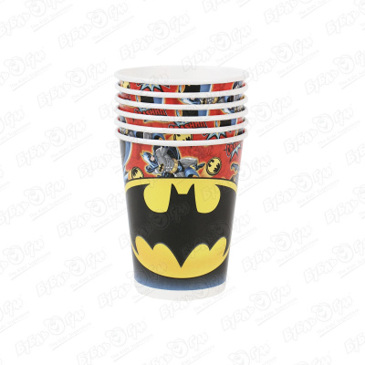 Набор стаканов «Batman» 6 шт набор бумажных стаканов batman 1 250 мл 6 шт