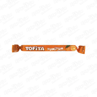 Конфета жевательная TOFITA апельсин 6г жевательная конфета на палочке тату жевамба апельсин 10 г