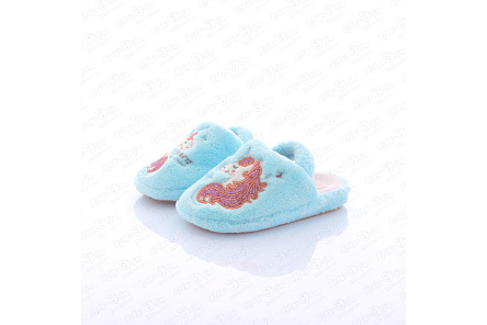 Тапочки Pasito Единорог с эластичной резинкой голубые - фото 360