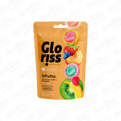 Конфеты жевательные Gloriss Jefrutto ассорти 75г жевательные конфеты gloriss jefrutto кокос мята 75г