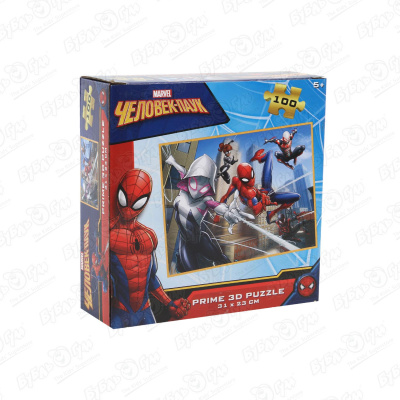 цена Пазл Prime 3D Человек-паук 100дет