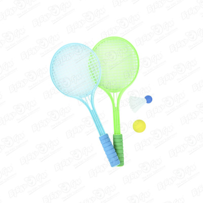 цена Набор для игры в теннис зеленая и голубая ракетка 53см