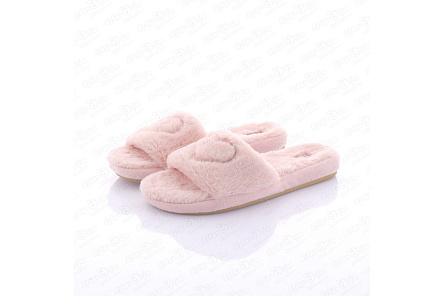 Тапочки Barbaris с изображением сердца розовые - фото 360