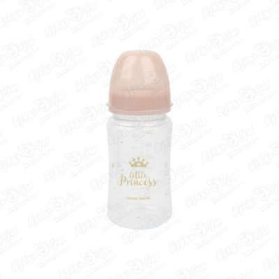 Бутылка Canpol babies Royal baby пластиковая с широким горлышком розовая 240мл с 3мес
