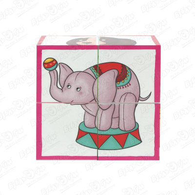 цена Кубики Розовый слон 4шт