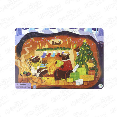 Пазл в рамке Рождественская сказка медвежат 53дет с 5лет