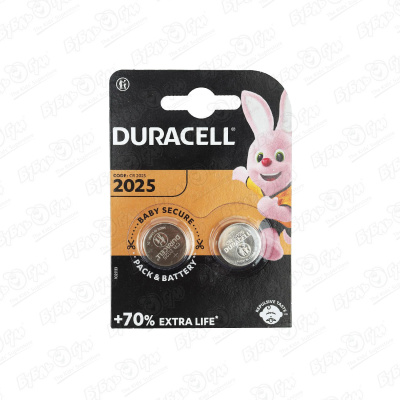 Батарейка Duracell CR2025 2шт батарейка duracell dl cr2025 2шт