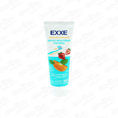 Паста зубная EXXE с кальцием мятно-фруктовый коктейль 75мл c 6лет