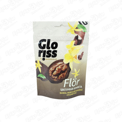 Конфеты Gloriss Flor ваниль-молочный шоколад-грецкий орех 65г