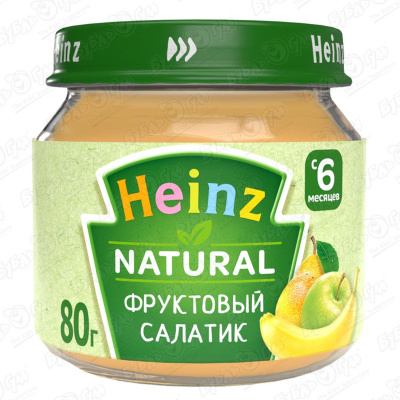 Пюре Heinz фруктовый салатик 80г с 6мес пюре хайнц фруктовый салатик 80г 12 шт стекло