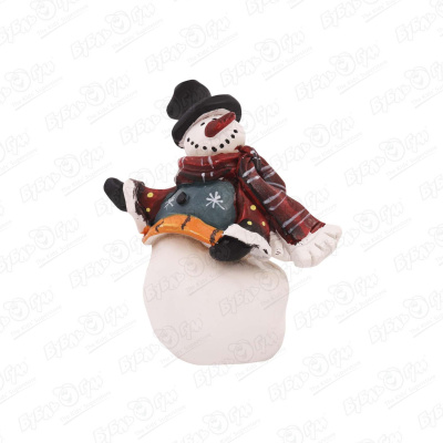 Декор статуэтка Снеговик ретро 8см в ассортименте цена и фото