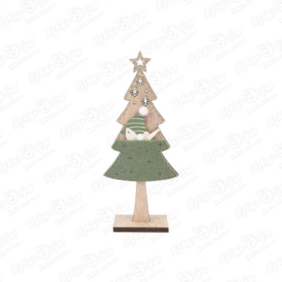 Декор новогодний Ель зеленая деревянная 22см в ассортименте ель декоративная timstor рождество в ассортименте