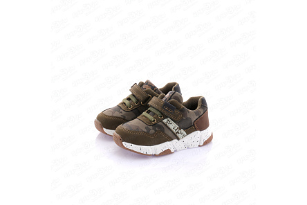 Кроссовки Pasito на липучке и шнуровке принт камуфляж хаки - фото 360