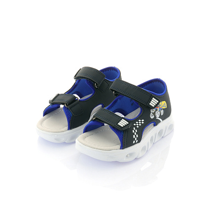 Туфли Pasito открытые Rally подошва с огоньками синие - фото 360