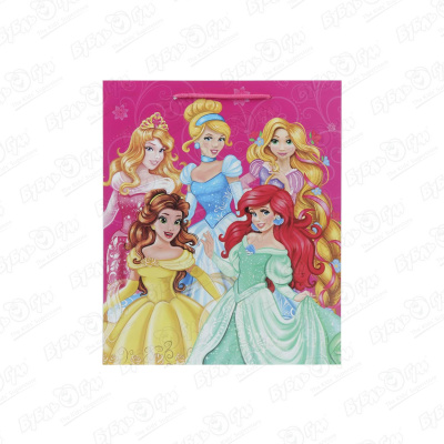 Пакет подарочный Принцессы Disney 26х32см пакет принцессы disney подарочный большой 5
