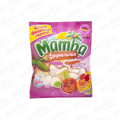 Мармелад Mamba Фрумеладки Фрукты и йогурт 72г цена и фото