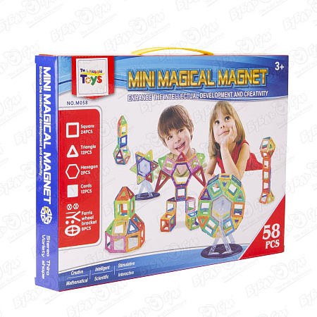 Конструктор Lanson Toys Mini Magical Magnet магнитный 58дет. с 3лет