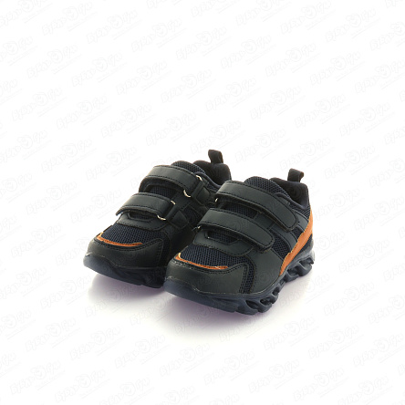 Кроссовки Pasito с коричневыми вставками и подошвой с огоньками синие - фото 360