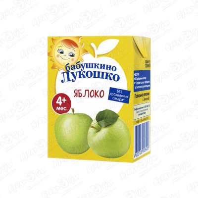 Сок Бабушкино Лукошко яблоко 200мл с 4мес сок бабушкино лукошко 200мл яблоко вишня осветленный с 5 месяцев