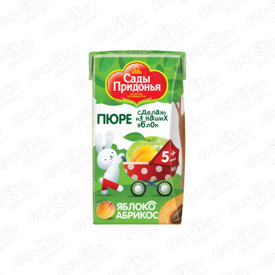 Пюре Сады Придонья яблоко-абрикос 125г с 5мес цена и фото
