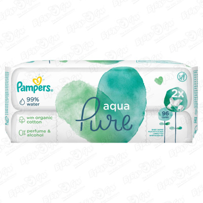 Влажные салфетки Pampers Aqua Pure 2х48шт детские влажные салфетки pampers aqua pure 96 шт