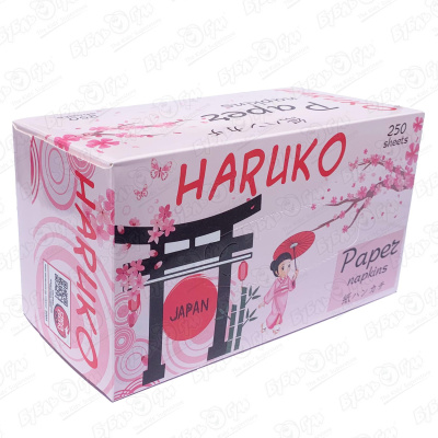Салфетки бумажные HARUKO Paper 2 сл коробка 250 шт haruko haruko салфетки бумажные двухслойные коллекция кимоно