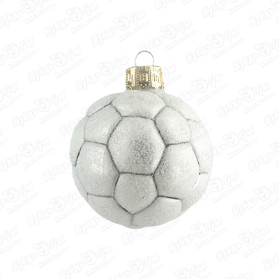 Шар елочный Футбольный мяч стеклянный 6,5см цена и фото