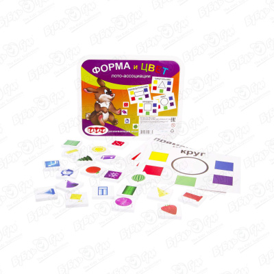 Игра развивающая лото-ассоциации Форма и цвет 20 фишек игрушка развивающая лото 48 фишек азбука и счет ин 8084
