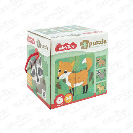 Пазлы Baby Toys макси Животные леса 24эл