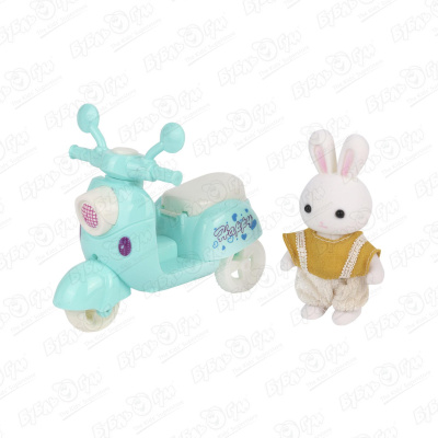 цена Игровой набор Питомец миниатюрный Кролик с мопедом