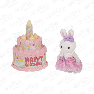 Игровой набор Питомец миниатюрный Кролик с тортом игровой набор питомец 909 3 кролик с сумкой в коробке