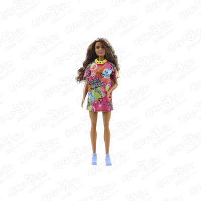 цена Кукла Barbie Модница брюнетка с массивными украшениями