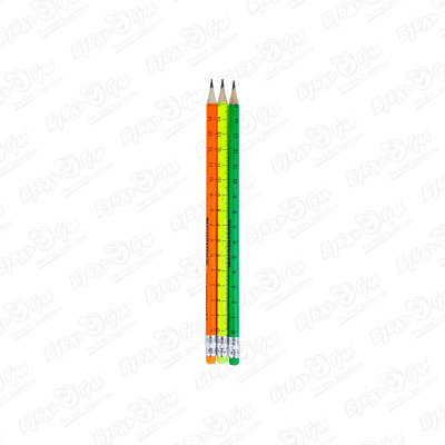 Набор простых карандашей с ластиком 3шт набор карандашей n 6 на пружинке 12 шт набор простых карандашей