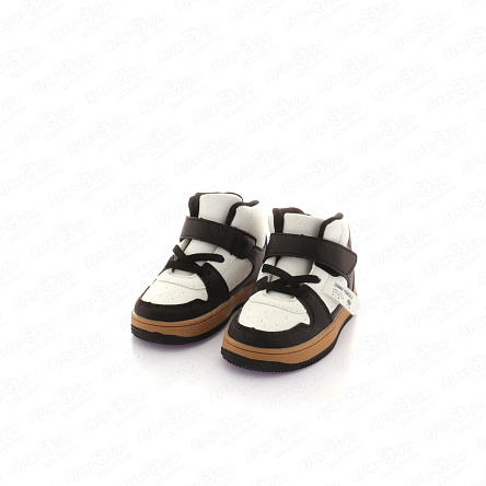 Ботинки Pasito с черными сетчатыми элементами с декоративным ярлыком белые - фото 360