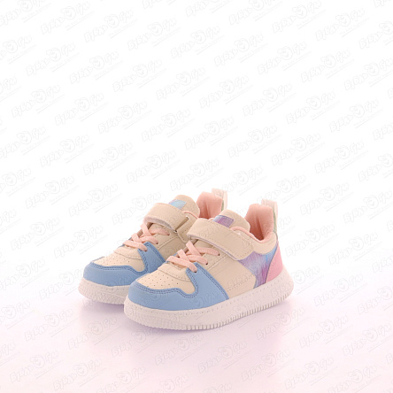 Полуботинки Pasito с голубыми фиолетовыми и розовыми вставками белые - фото 360